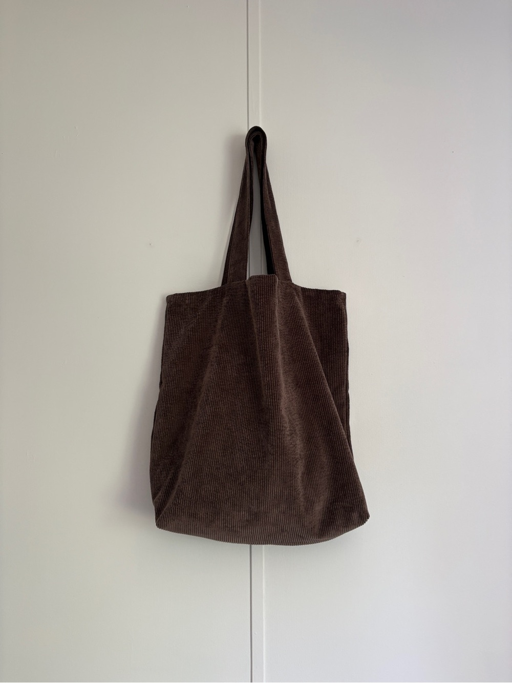 Brown Corduroy Tote Bag Large